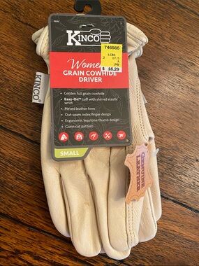 INC International Concepts Women’s Grain Cowhide Driver Gloves - Cream